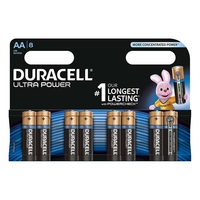 Duracell ULTRA POWER AA LR6 MN1500 Alkaline Batteries with POWERCHECK Feature - Value Pack of 8