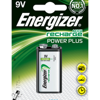 Energizer ACCU Power Plus 9V PP3 BLOCK Ni-Mh Rechargeable Battery 175mAh - Pack of 1
