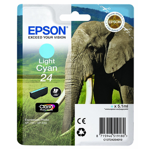 Epson Original 24 T2425 Elephant Ink Cartridge 5.1ml Light Cyan