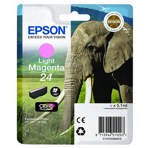 Epson Original 24 T2426 Elephant Ink Cartridge 5.1ml Light Magenta