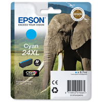 Epson Original 24XL T2432 Elephant Ink Cartridge High Capacity 8.7ml Cyan