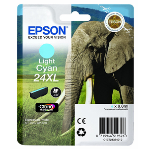 Epson Original 24XL T2435 Elephant Ink Cartridge HIgh Capacity 9.8ml Light Cyan