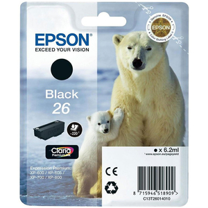 Epson Original 26 T2601 Polar Bear Ink 6.2 ml Black
