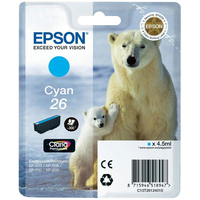Epson Original 26 T2612 Polar Bear Ink Cartridge 4.5ml Cyan