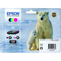 Epson Original 26 T2616 Polar Bear 19.7ml Extra Value 4 Cartridge Multipack