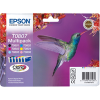 Epson Original T0807 Hummingbird 44.4ml Extra Value 6 Colour Multipack