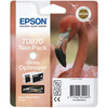 Epson Original T0870 Flamingo Twin Pack 11.4ml(x2) Gloss Optimizer