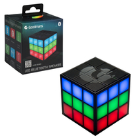 Goodmans LED Cube PORTABLE Bluetooth Speaker Rechargeable Multi-Colour Light Display