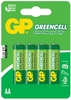 GP Greencell Zinc Carbon AA Batteries card of 4