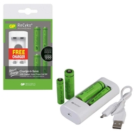 GP Power Bank Charger U211 with 2 ReCyko+ AA and 2 ReCyko+ AAA - Ref. GPRHOU211032