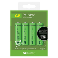 GP ReCyko+ 1000mAh AA Rechargeable Batteries 4 Pack