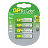 GP ReCyko+ AAA Ni-Mh Rechargeable Batteries 800mAh PreCharged +Ready 2GO - 4 Pack