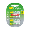GP ReCyko+ Rechargeable AA (HR6 / MN1500) NiMh Batteries (min. 2000mAh) - 4 Pack (3 + 1 Free)