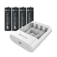 GP U411 USB AA and AAA Battery Charger with 4x Recyko+ Pro AA Batteries Included