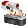 Groov-e TimeCurve Radio Alarm Clock with USB Charge Port,  Snooze +AUX - Model GVSP406BK