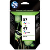 HP 57 Tri-Colour Ink Cartridge (C9503AE) Twin Pack