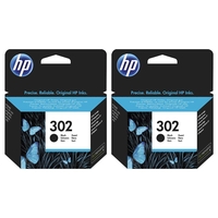 HP Original 302 Black Ink Cartridge (F6U66AE) - VALUE TWIN PACK