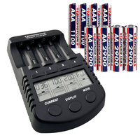 Intelligent Fast NiMH AA & AAA Battery Charger,  Multi Mode LCD Display + 4 x AA & 4 x AAA Batteries