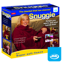 JML Snuggie Blanket - Soft-to-Touch Fleece with Large,  Loose Sleeves - Red