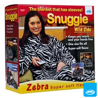 JML Snuggie Blanket - Wild Side - Soft-to-Touch Fleece with Large,  Loose Sleeves - Zebra