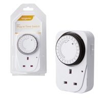 Kingavon 24 Hour Programmable Plug In Mains Timer Switches with 15 Minute Segments