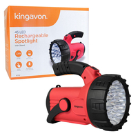 Kingavon 45 LED Rechargeable Spot Light with Lantern and Emergency Red Flasher - 12V and Mains Chargers