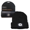 Kingavon Beanie Hat with Built-in 4 SMD LED Head Light,  Head Lamp - 3 Mode USB Rechargeable - Black