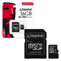 Kingston Canvas Select MicroSDHC Memory Card 80MB/s UHS-1 Class 10 With Adapter - 16GB