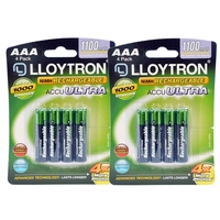 Lloytron ACCU DIGITAL AAA HR03 NiMH Rechargeable Batteries 1100mAh - Extra Value 8 Pack