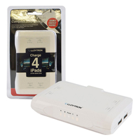 Lloytron Mains to 4 Port USB Charger - High Output 8400mA for Super Fast Charge Times - White