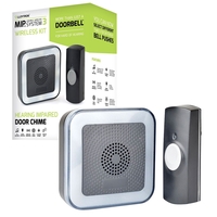 Lloytron MIP3 Wireless Doorbell and Chime Kit 32 Melody with Strobe - Black