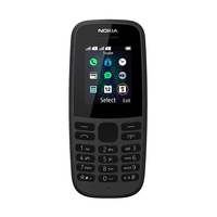 Nokia 105 Unlocked SIM Free Mobile Phone with LED Torch,  Radio & Games - Black