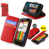 Orzly Multifunctional Wallet Stand Case for Motorola MOTO G - Red