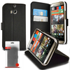 OrzlyWallet Case with integrated Stand for HTC ONE M8 - Carbon Fibre Black