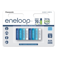 Panasonic Eneloop Ocean Limited Edition AAA Ni-Mh Ready to Use Rechargeable Batteries Min 750mAh - 8 Pack