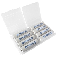 Panasonic Eneloop Rechargeable AA (HR6 / MN1500) NiMh Batteries (1900mAh) - Pack of 8 in FREE Interlocking Safe Cases