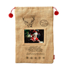 Personalised Traditional Christmas Hessian Santa Sack/Stocking - North Pole Special Delivery With Pom Poms - Small