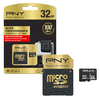 PNY Elite Performance MicroSDHC Memory Card With Adapter 32GB 100mb/S Class 10 UHS-1 U3