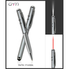 Pocket 4 IN 1 Ball Point Pen with Capacitive Touch Tip Stylus,  LED Torch and RED Laser Pointer - Stainless Silver