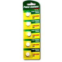 Power-Stations CR1220 Lithium Coin Cell Batteries - Extra Value 5 Pack