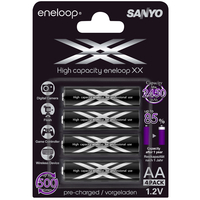 Sanyo Eneloop XX High Capacity Rechargeable AA (HR6 / MN1500) NiMh Batteries (min. 2450mAh) - 4 Pack