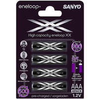 Sanyo Eneloop XX Rechargeable AAA (HR03 / MN2400) NiMh Batteries - 4 Pack