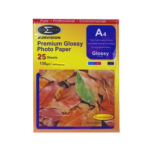 Sumvision 135gm Glossy A4 Adhesive Paper - 25 Sheet Pack