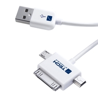 Travel Blue 3-in-1 USB 2.0 Data Sync & Charge Cable