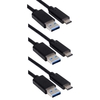 USB 3.0 Hi-speed USB Type C USB-C to USB-A 3.0 Charging Data Cable - Black 1M - Value 3 Pack