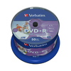 Verbatim 16x DVD+R Wide Inkjet Printable Discs - No ID Brand - 4.7GB - 50 Pack Spindle