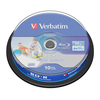 Verbatim 43804 BD-R SL Datalife 25GB 6x Wide Inkjet Printable Blu-ray Disc - Spindle Pack of 10