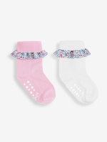 2-Pack Ditsy Ruffle Socks