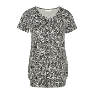 Black Spot Gathered Hem Maternity & Nursing Top