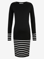 Black Stripe Knitted Maternity Dress